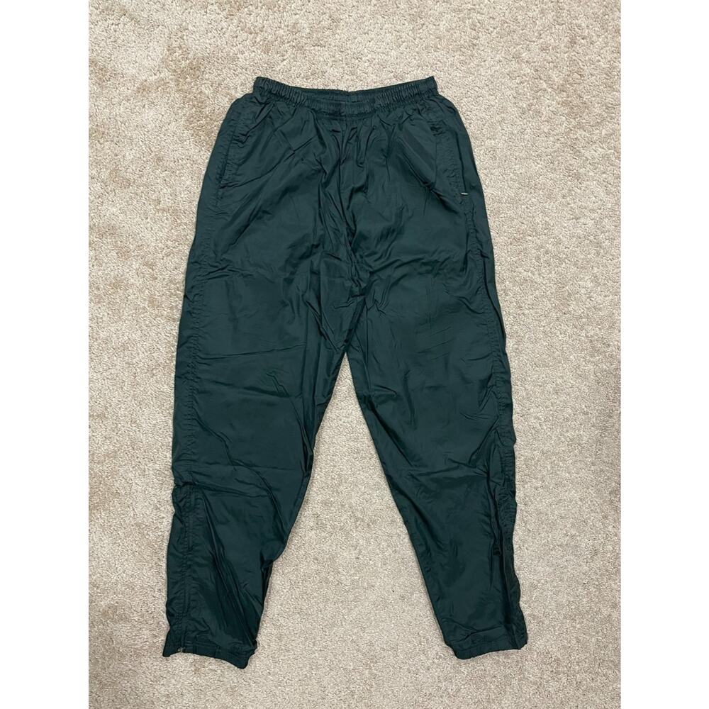 VINTAGE 90s Y2K Nike White Tag Green Nylon Wind Pants Adult Men's Size M Joggers - Picture 15 of 15
